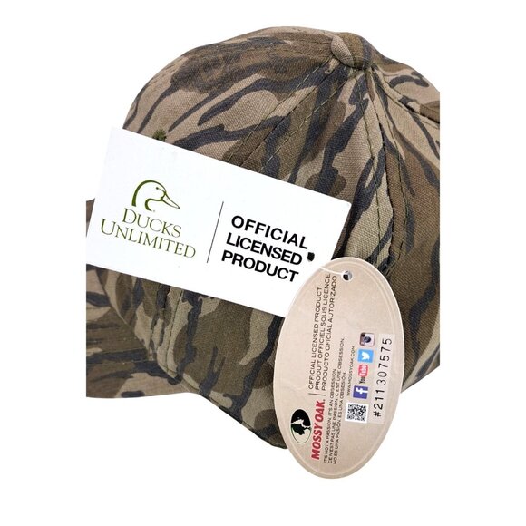 Ducks Unlimited Baseball Cap Mossy Oak Bottomland Camo Strapback Adjustable New - Picture 5 of 9